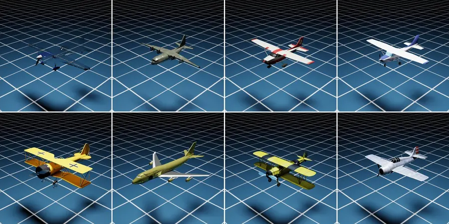 Eight of the airplane assets, from light aircraft to airliners, on the acquisition stage